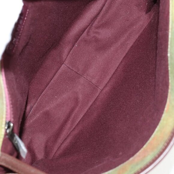 CHANEL Embroidery Graffiti Shoulder Bag Canvas Leather Khaki - Picture 12 of 16